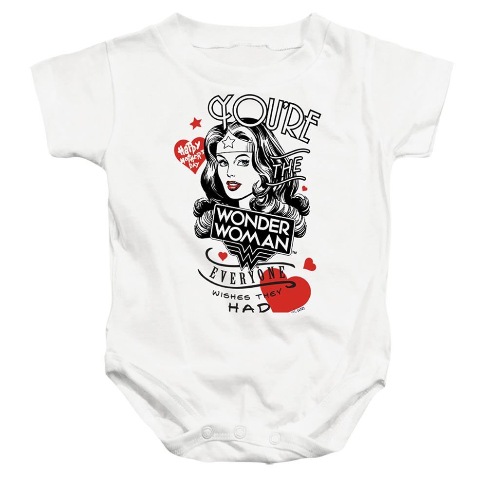 JLA1468-SS-4 Justice League Core Everyone Wishes Infant Snapsuit, White - Extra Large - 24 Month