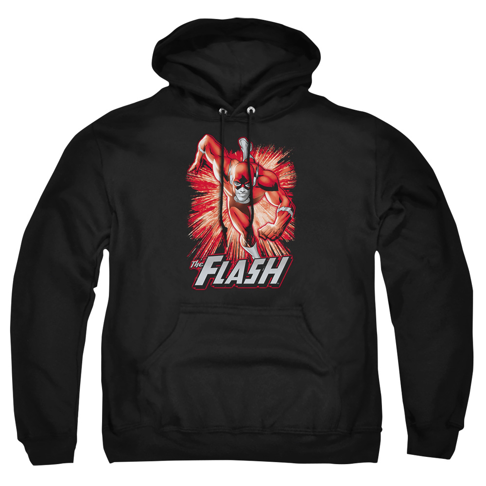 JLA134-AFTH-8 JLA Flash Red & Gray Adult Pullover Hoodie, Black - 5X