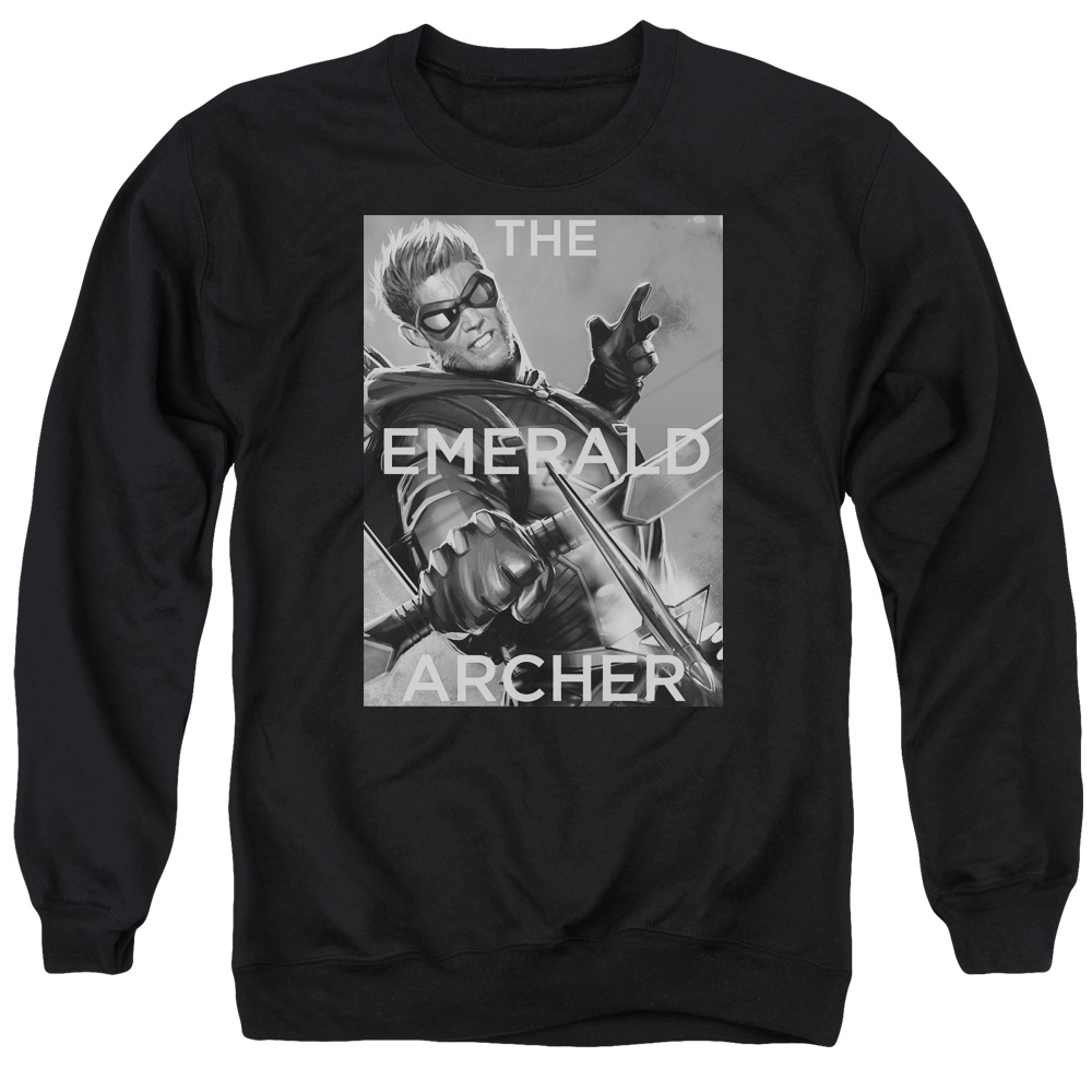 JLA559B-AS-1 JLA Trigger Adult Crewneck Sweatshirt, Black - Small