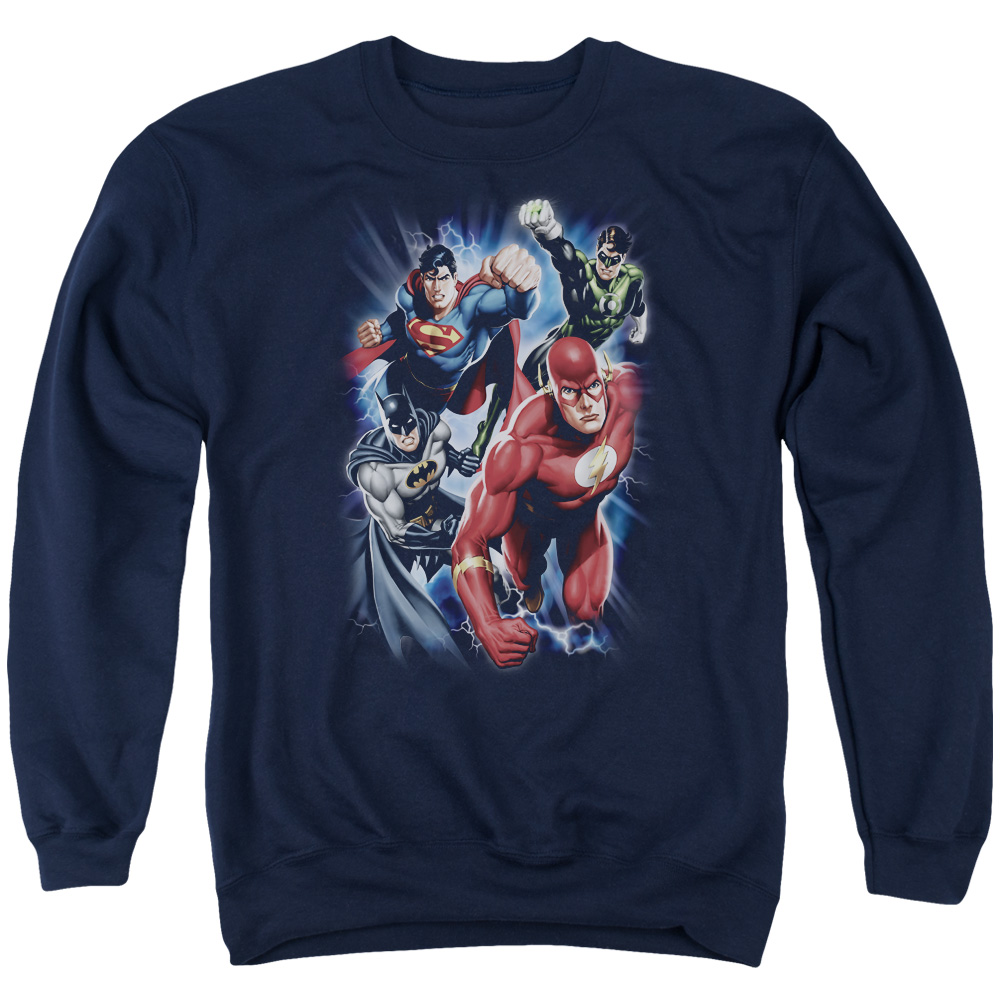 JLA352-AS-2 JLA Storm Chasers Adult Crewneck Sweatshirt, Navy - Medium