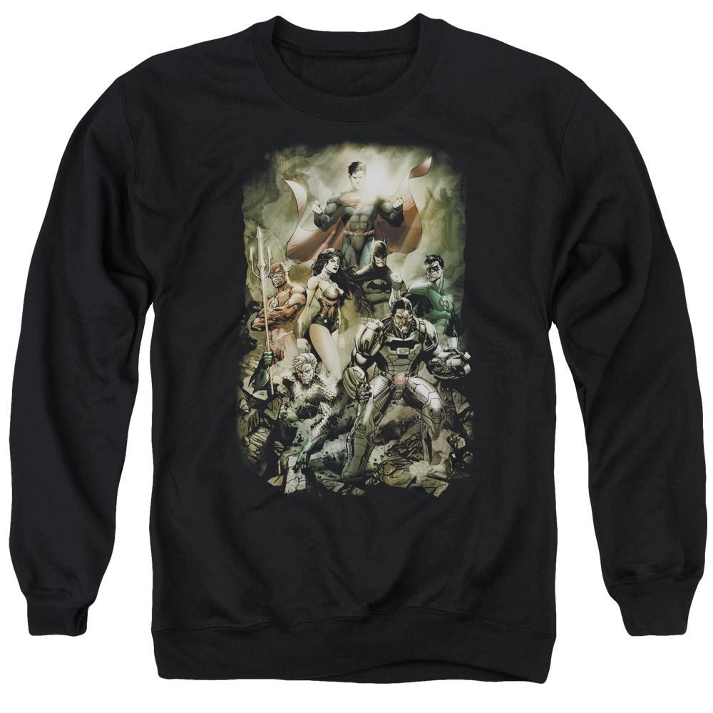 JLA377-AS-2 JLA Aftermath Adult Crewneck Sweatshirt, Black - Medium