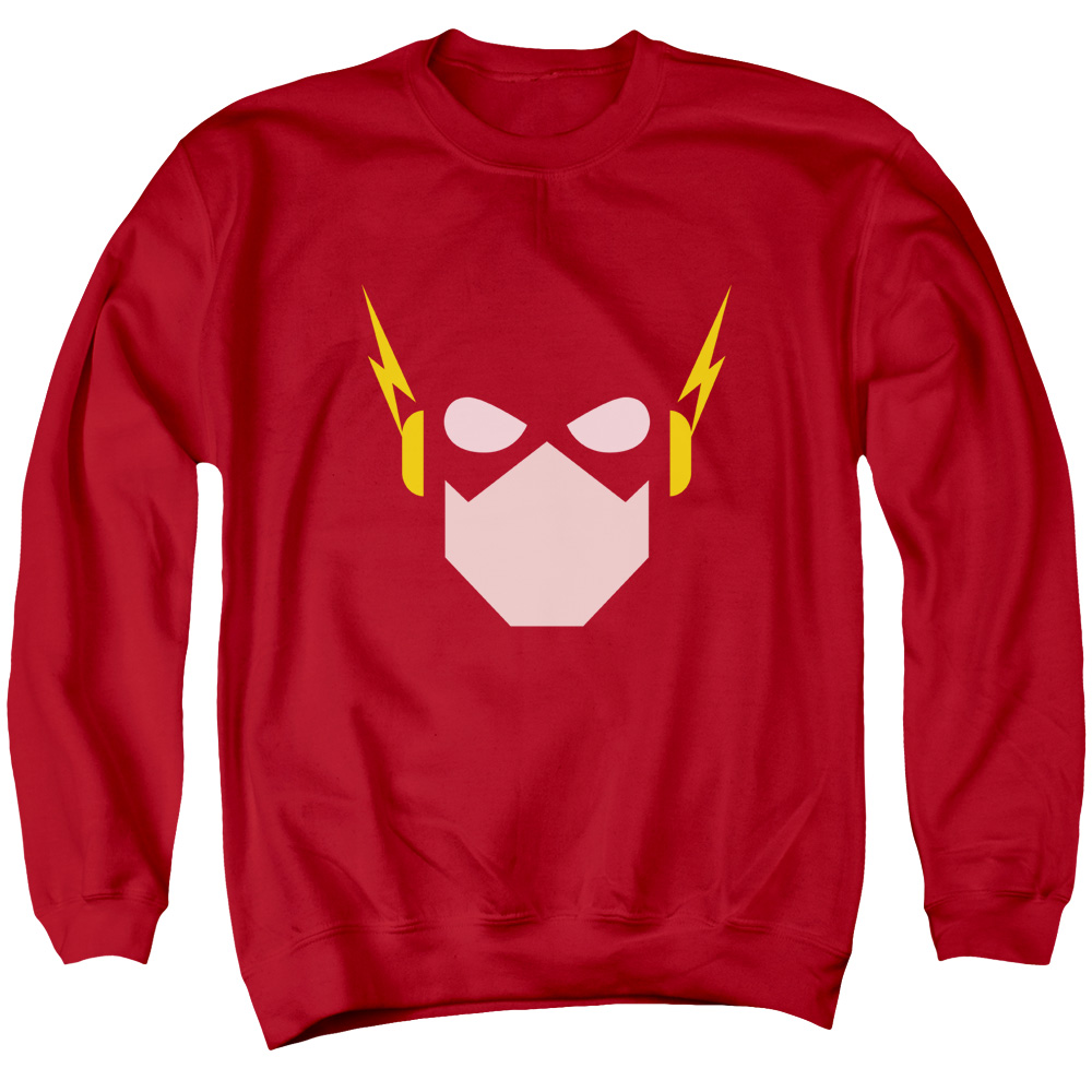 JLA482-AS-2 JLA Flash Head Adult Crewneck Sweatshirt, Red - Medium