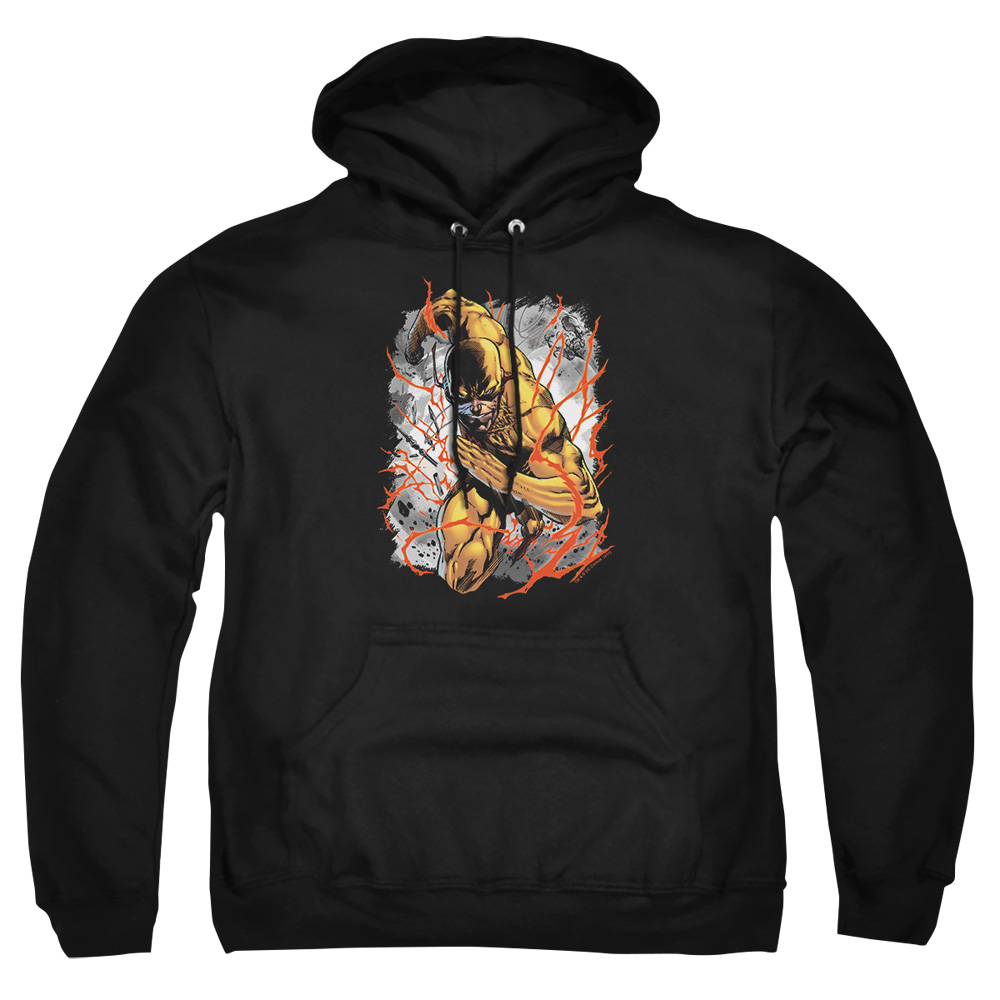 JLA523-AFTH-8 JLA Reversed Adult Pullover Hoodie, Black - 5X