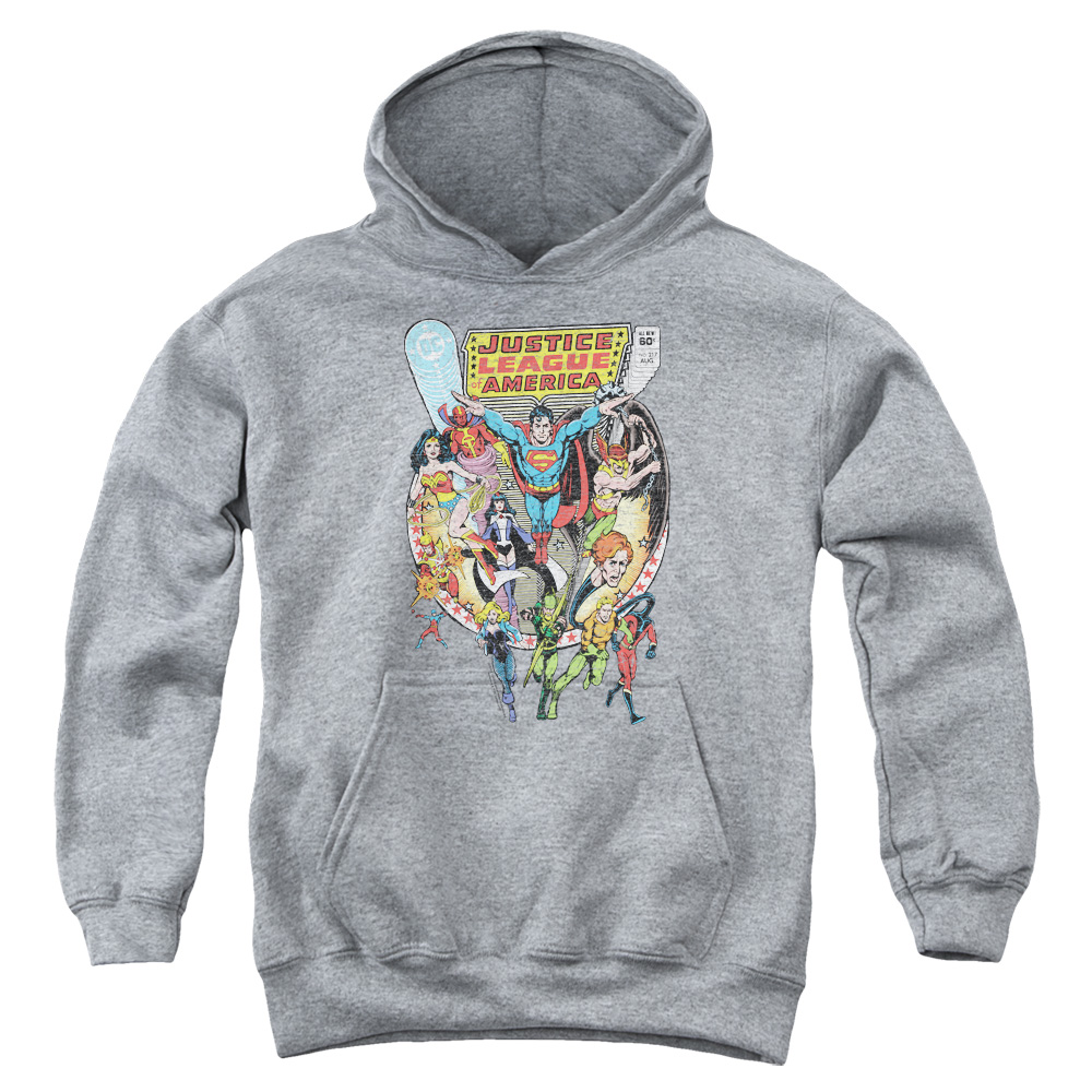 JLA746-YFTH-2 JLA Team Up Youth Hooded Sweatshirt, Athletic Heather - Medium