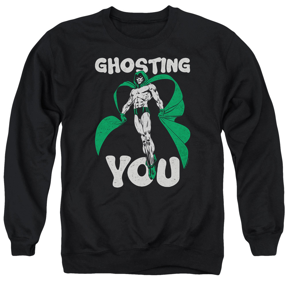 JLA813-AS-2 JLA Ghosting Adult Crewneck Sweatshirt, Black - Medium