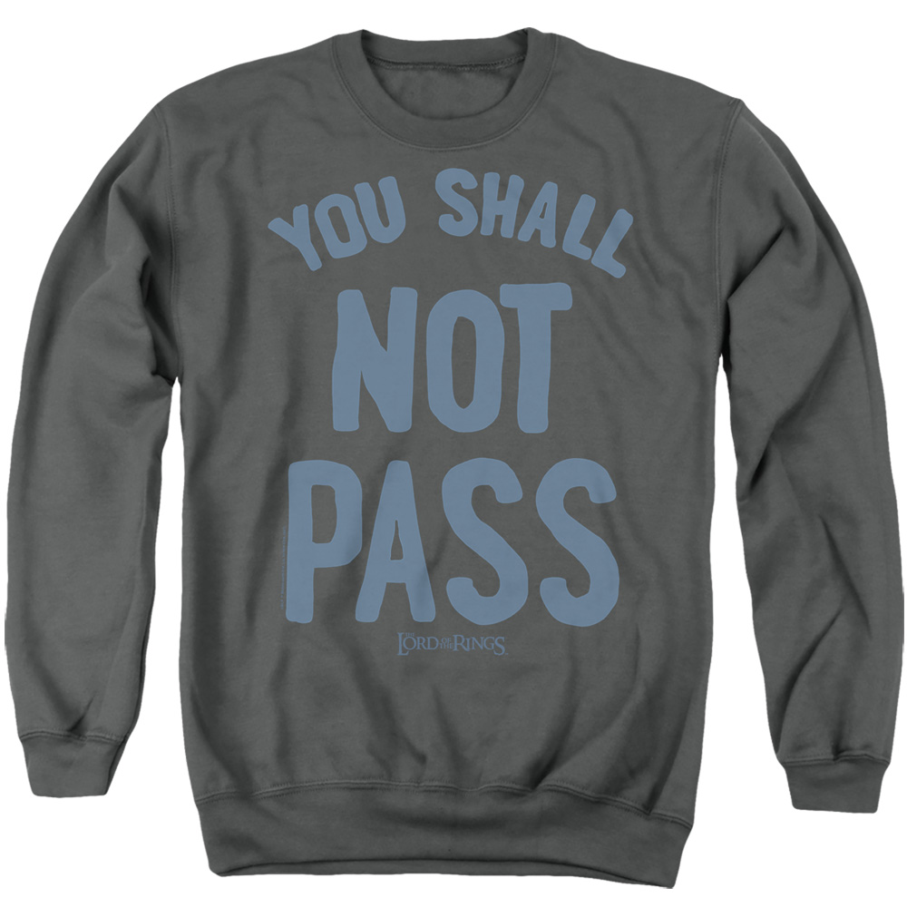 LOR1112-AS-6 Lord of The Rings The Almighty Gandalf Adult Crewneck Sweatshirt, Charcoal - 3X