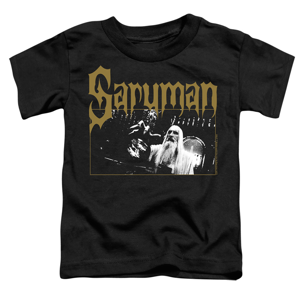 LOR1154-TT-2 Lord of The Rings Saruman Toddler Short Sleeve T-Shirt, Black - Medium 3T