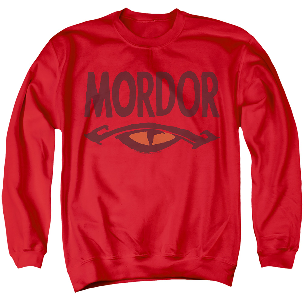 LOR1198-AS-1 Lord of The Rings The Eye Caramba Adult Crewneck Sweatshirt, Red - Small