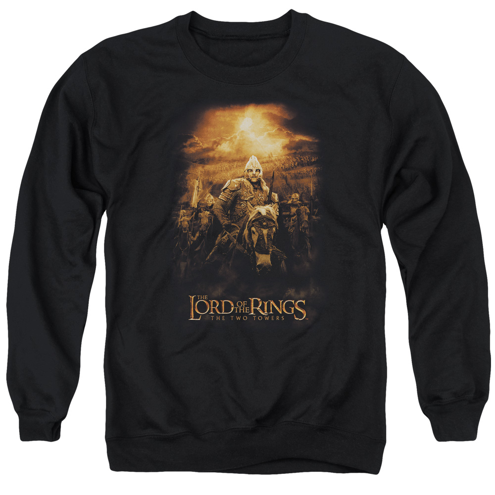 LOR2005-AS-3 Lord of The Rings Riders of Rohan Adult Crewneck Sweatshirt, Black - Large