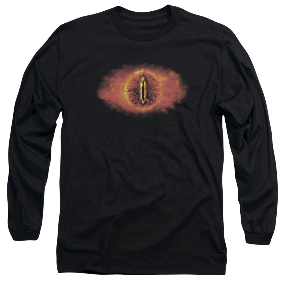 LOR1002-AL-6 Lord of The Rings Eye of Sauron Adult Long Sleeve T-Shirt, Black - 3X