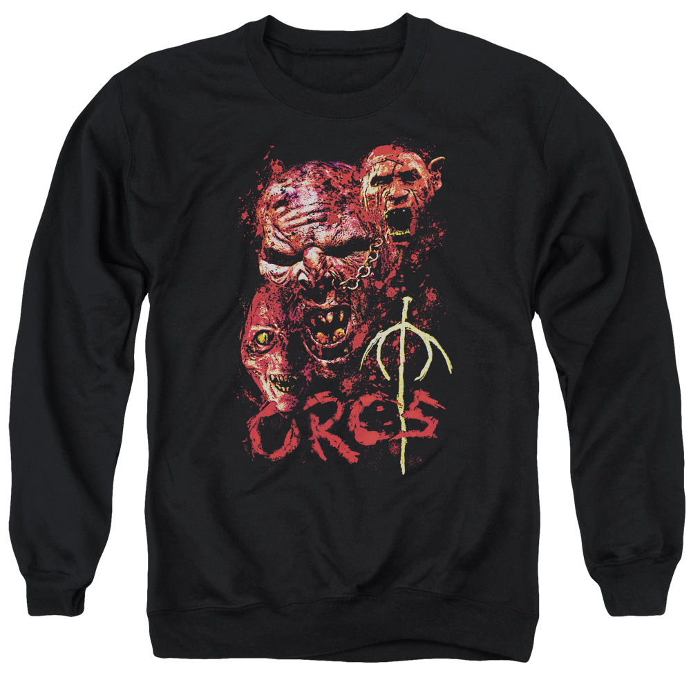LOR2010-AS-4 Lord of The Rings Orcs Adult Crewneck Sweatshirt, Black - Extra Large