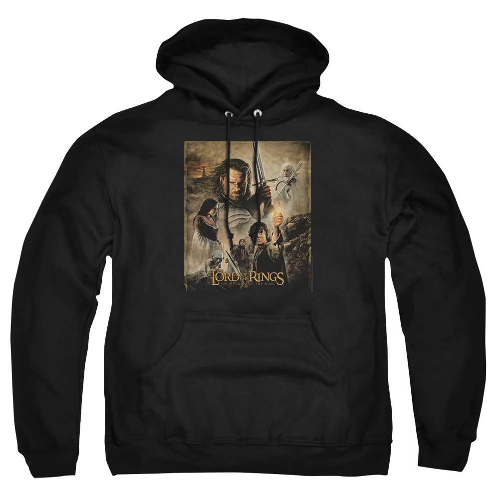 LOR3002-AFTH-7 Lord of The Rings Rotk Poster Adult Pullover Hoodie, Black - 4X