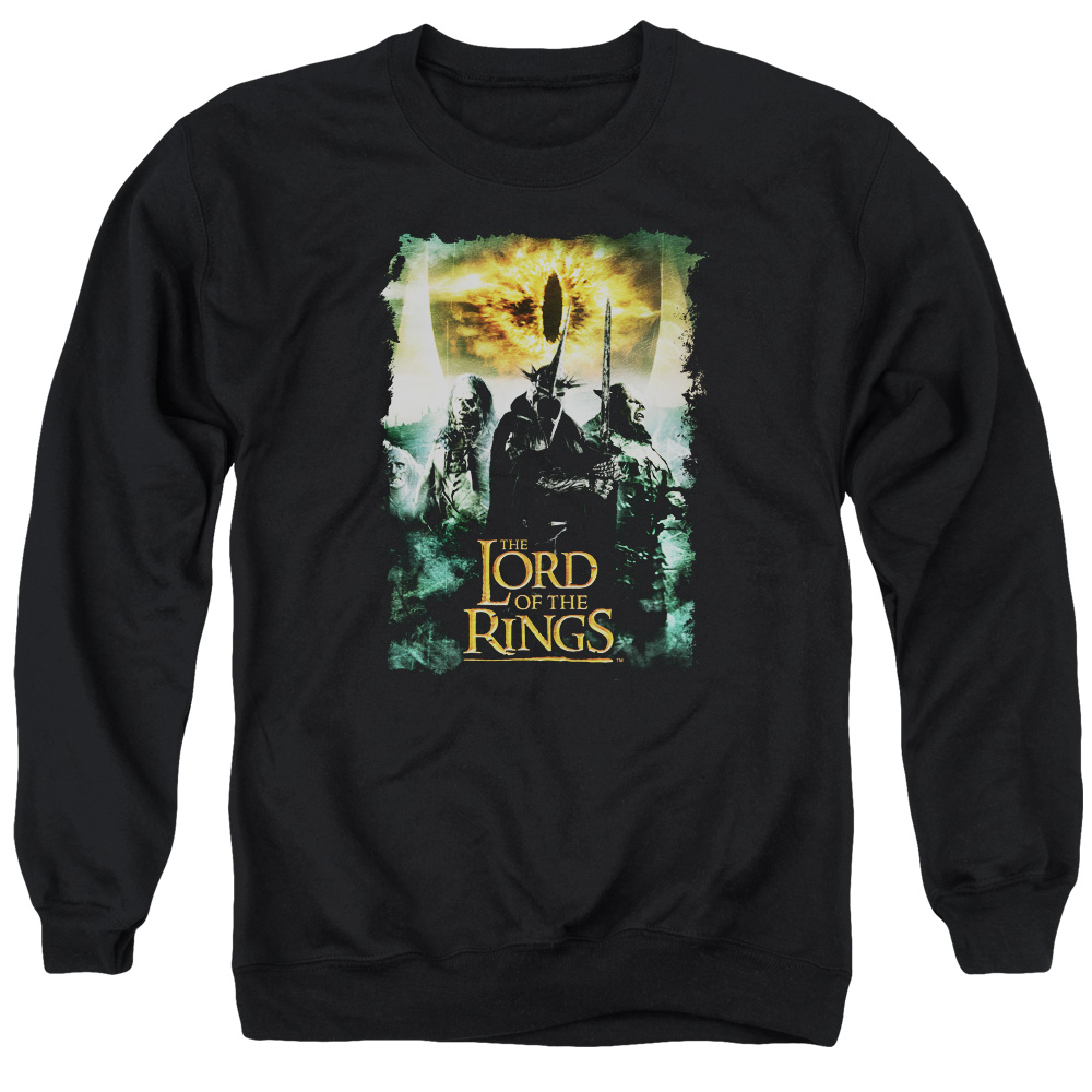 LOR1042-AS-1 Lord of The Rings Villain Group Adult Crewneck Sweatshirt, Black - Small
