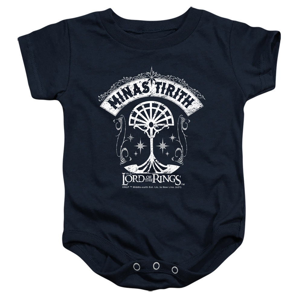 LOR1144-SS-1 Lord of The Rings Minas Tirith Infant Snapsuit, Navy - Small - 6 Month