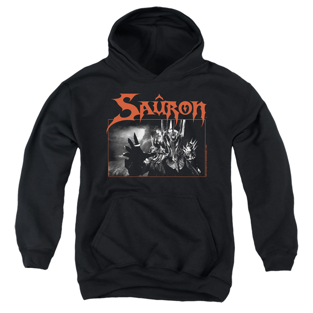 LOR1152-YFTH-4 Lord of The Rings Sauron Youth Hooded Sweatshirt, Black - Extra Large