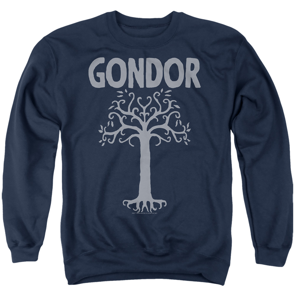 LOR1195-AS-3 Lord of The Rings The Greatest Realm Adult Crewneck Sweatshirt, Navy - Large