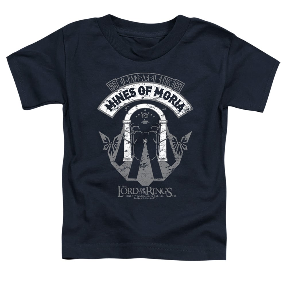 LOR1207-TT-1 Lord of The Rings Mines of Moria Toddler Short Sleeve T-Shirt, Navy - Small 2T