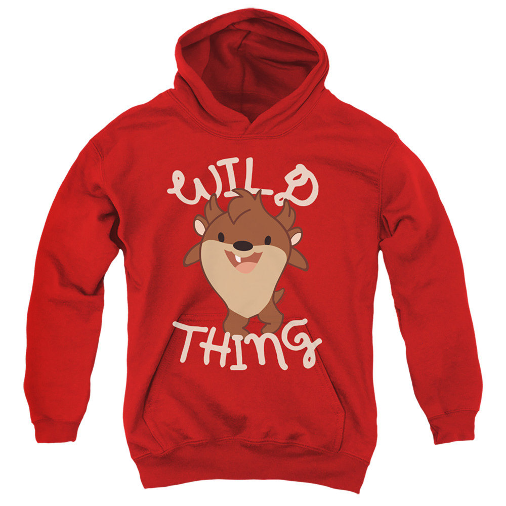 LT254-YFTH-1 Looney Tunes Wild Thing Kid Youth Hooded Sweatshirt, Red - Small
