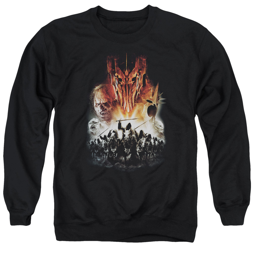 LOR1001-AS-2 Lord of The Rings Evil Rising Adult Crewneck Sweatshirt, Black - Medium
