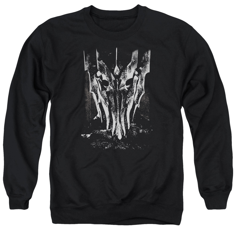 LOR1013-AS-6 Lord of The Rings Big Sauron Head Adult Crewneck Sweatshirt, Black - 3X