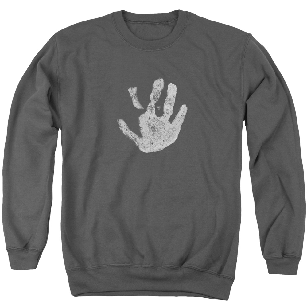 LOR1022-AS-5 Lord of The Rings White Hand Adult Crewneck Sweatshirt, Charcoal - 2X
