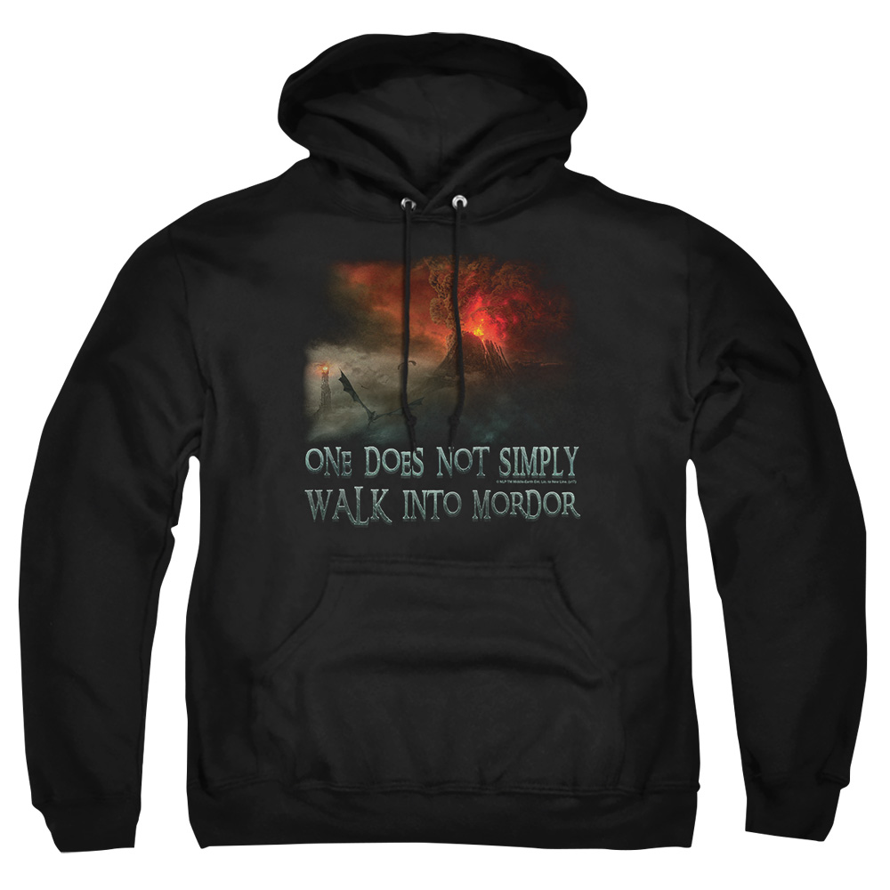 LOR1028-AFTH-8 Lord of The Rings Walk In Mordor Adult Pullover Hoodie, Black - 5X