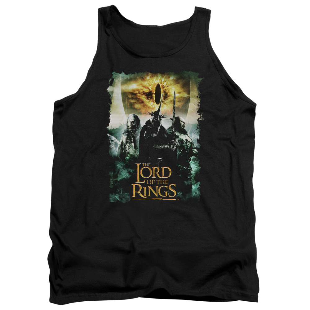 LOR1042-TK-5 Lord of The Rings Villain Group Adult Tank Top, Black - 2X