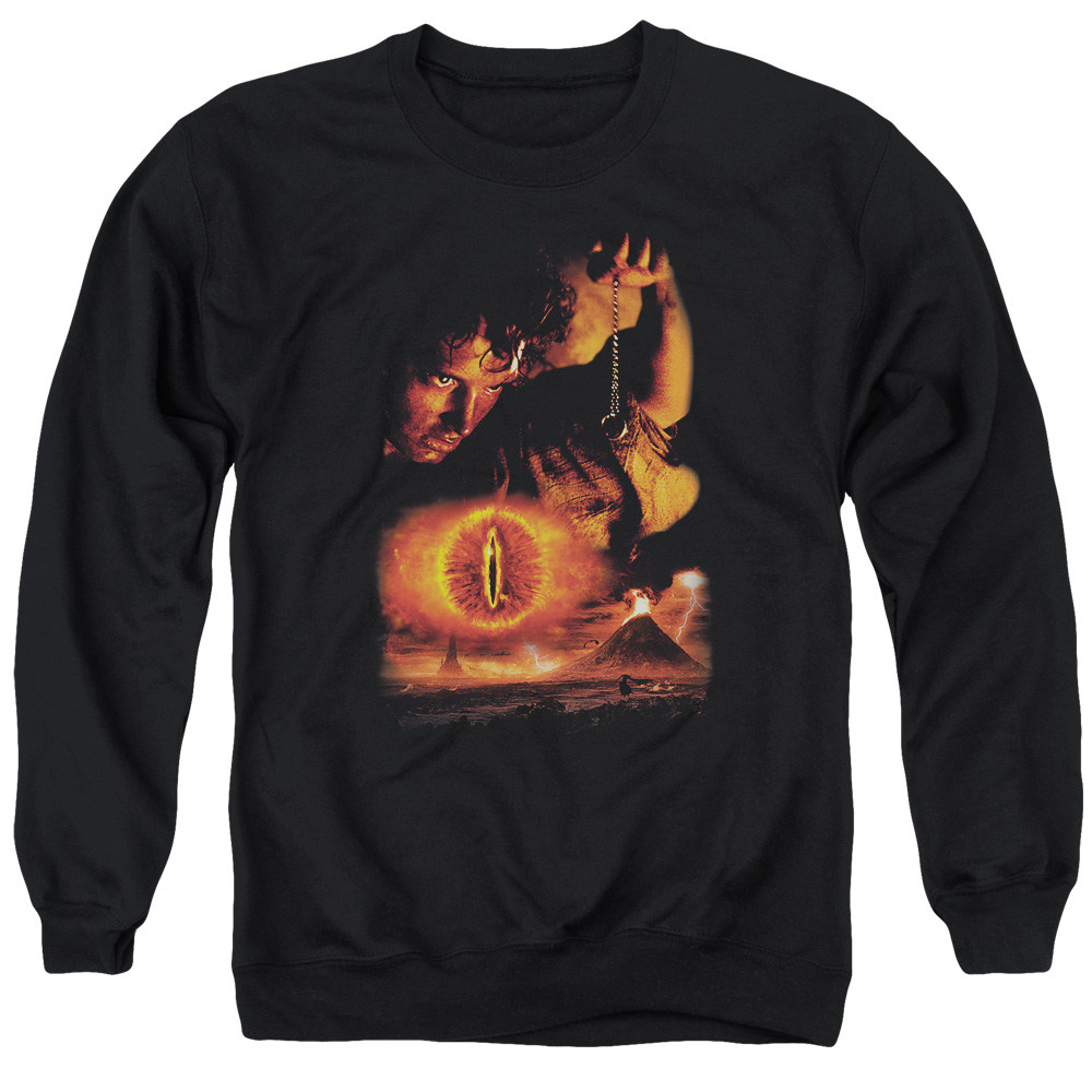 LOR3006-AS-6 Lord of The Rings Destroy The Ring Adult Crewneck Sweatshirt, Black - 3X