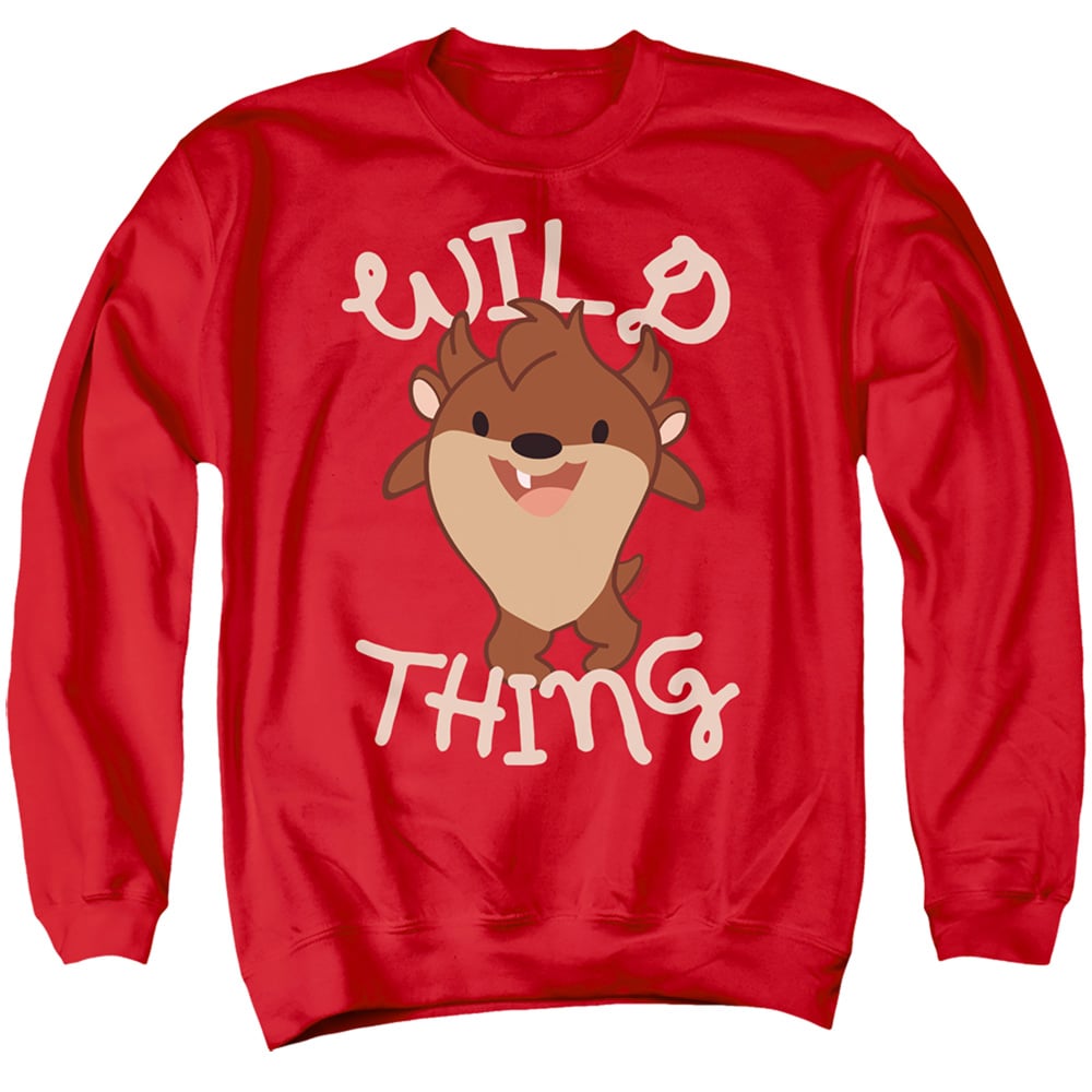 LT254-AS-4 Looney Tunes Wild Thing Kid Adult Crewneck Sweatshirt, Red - Extra Large