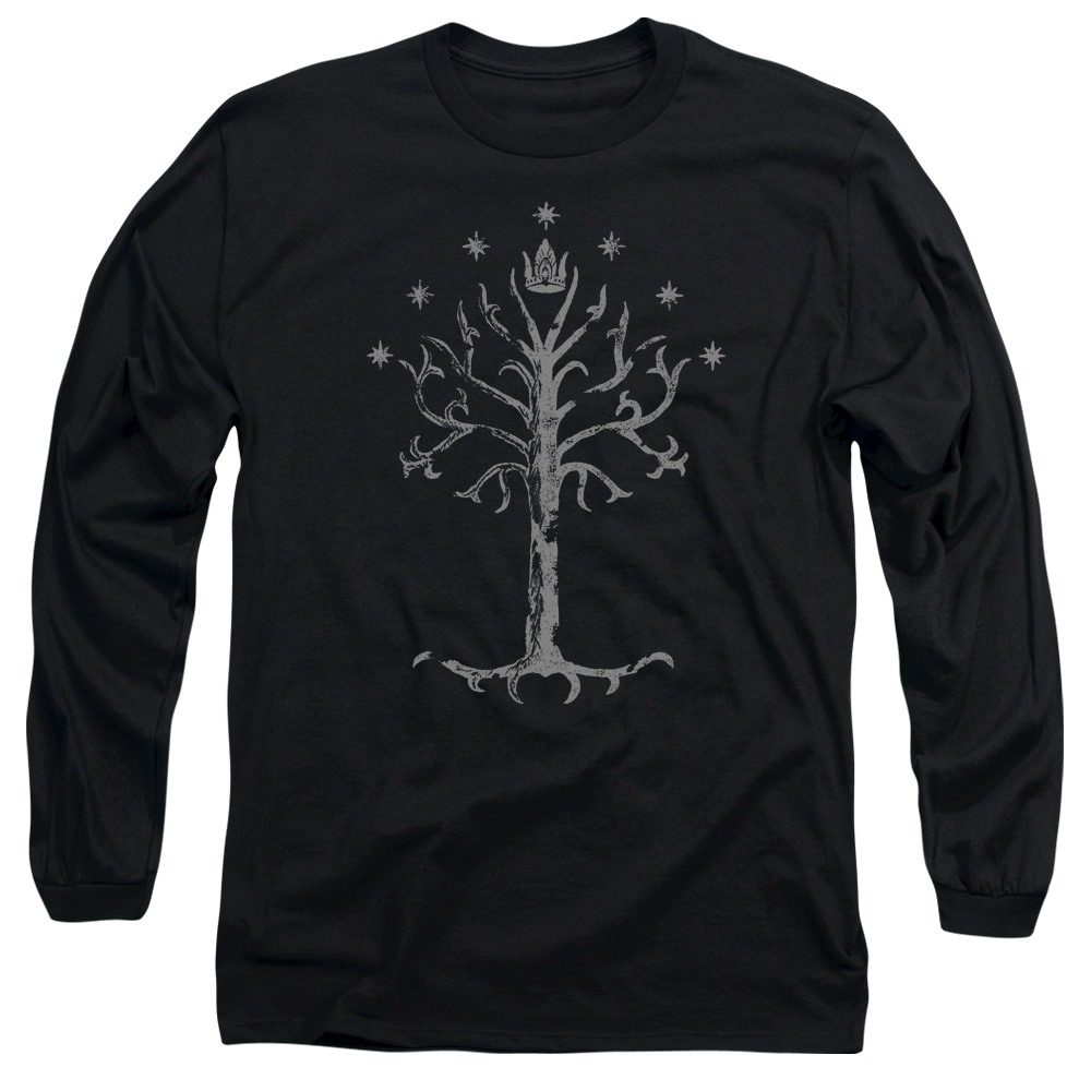 LOR3014C-AL-2 Lord of The Rings Tree of Gondor Adult Long Sleeve T-Shirt, Black - Medium