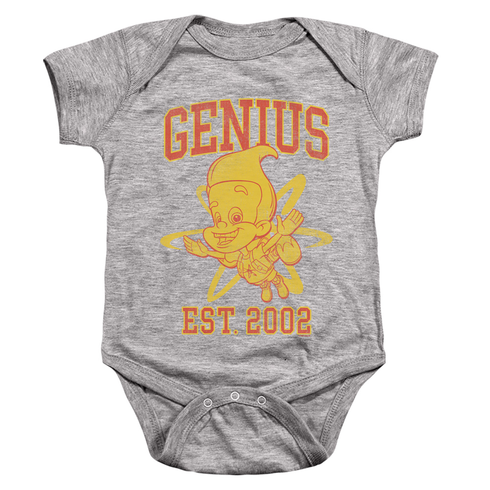 NICK744-SS-3 Jimmy Neutron Genius Collegiate Infant Snapsuit, Athletic Heather - Large - 18 Month