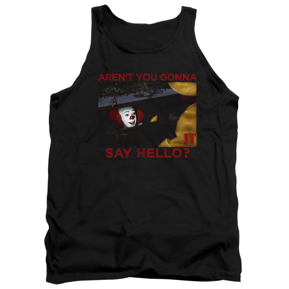 WBM875-TK-1 It 1990 Hello Adult Tank Top, Black - Small
