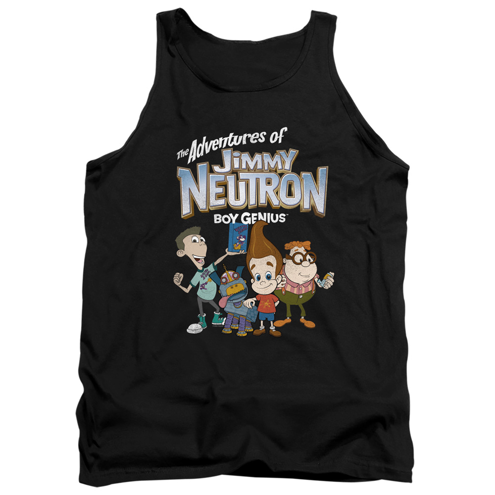 NICK804-TK-2 Jimmy Neutron Group Adult Tank Top, Black - Medium