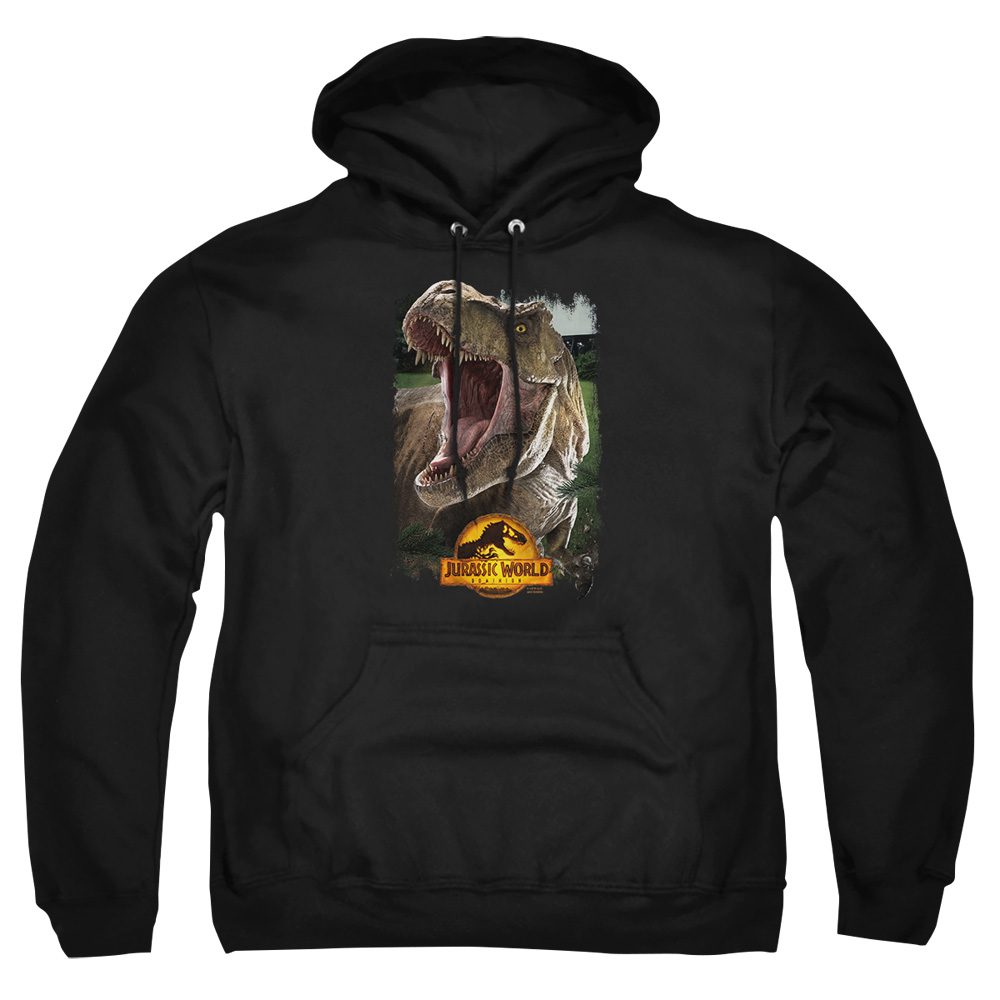 UNI2253-AFTH-2 Jurassic World Rex Beauty Shot Adult Pullover Hoodie, Black - Medium