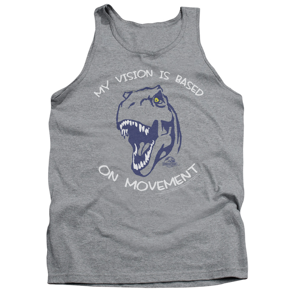 UNI521-TK-2 Jurassic Park My Vision Adult Tank Top, Athletic Heather - Medium