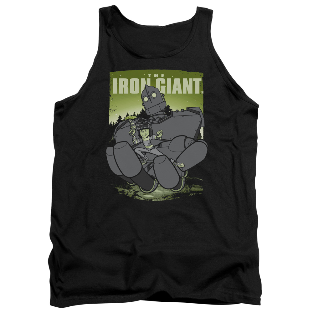 WBM444-TK-2 Iron Giant Helping Hand Adult Tank Top, Black - Medium