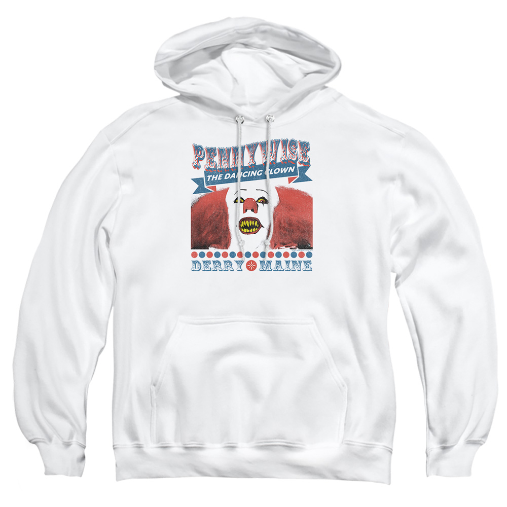 WBM868-AFTH-5 It 1990 The Dancing Clown Adult Pullover Hoodie, White - 2X