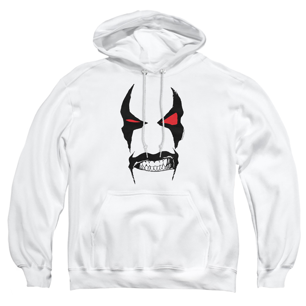 JLA861-AFTH-5 JLA Lobo Face Adult Pullover Hoodie, White - 2X
