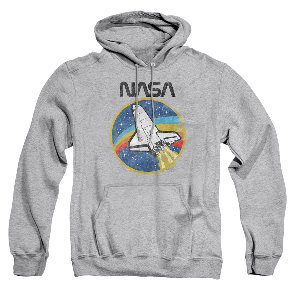 NASA109-AFTH-5 Nasa Shuttle Adult Pullover Hoodie, Athletic Heather - 2X