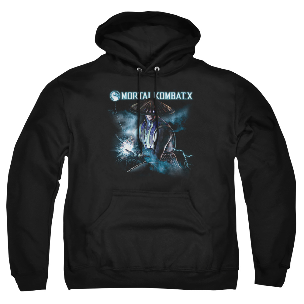 WBM466-AFTH-4 Mortal Kombat X Raiden Adult Pullover Hoodie, Black - Extra Large