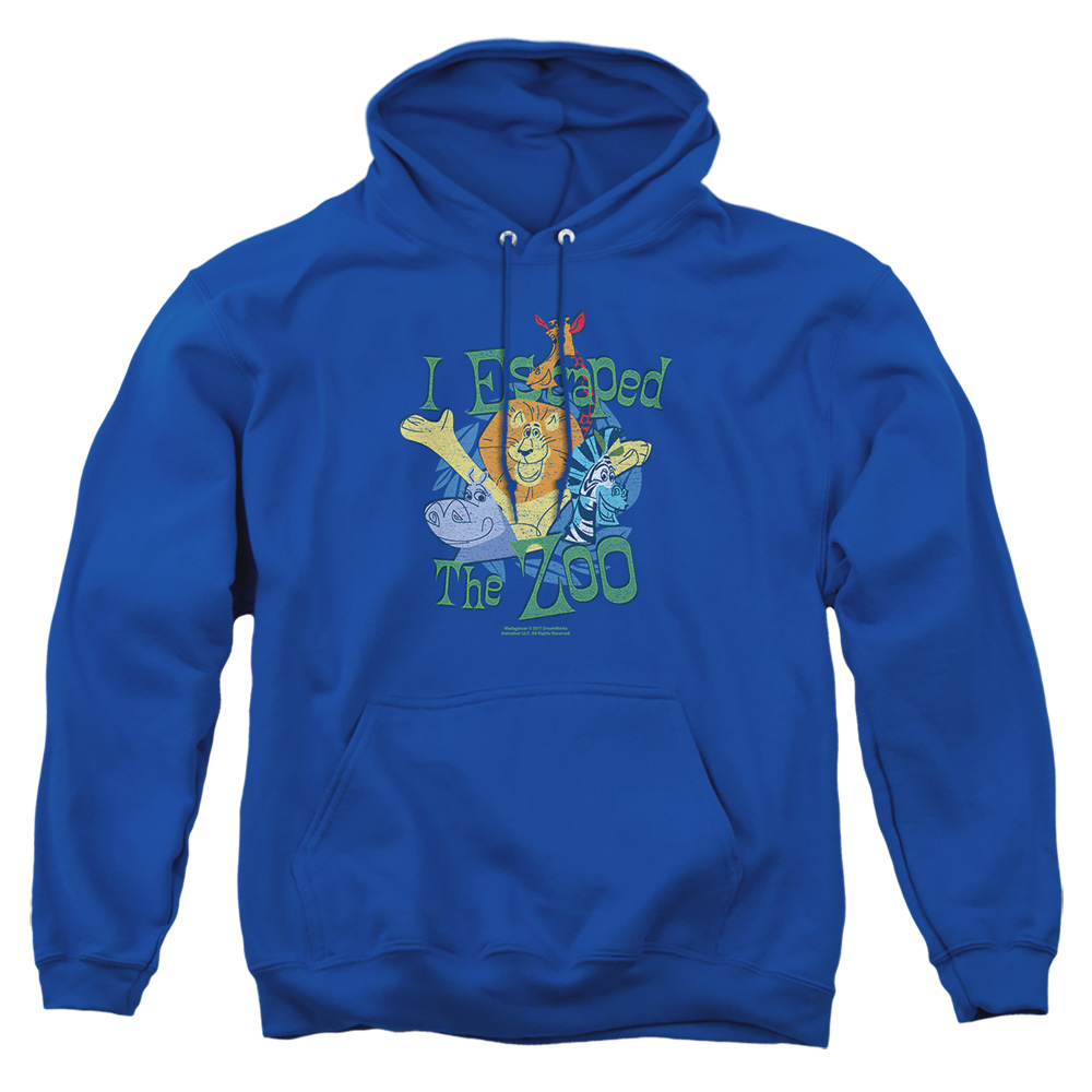 DRM187-AFTH-2 Madagascar Escaped Adult Pullover Hoodie, Royal - Medium