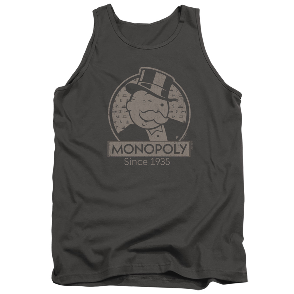 HBRO426-TK-2 Monopoly Wink Adult Tank Top, Charcoal - Medium