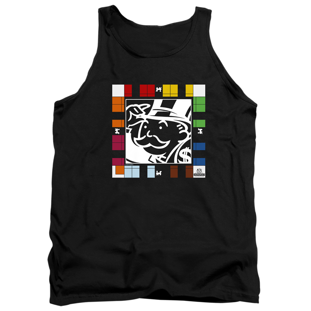 HBRO450-TK-2 Monopoly Game Board Adult Tank Top, Black - Medium