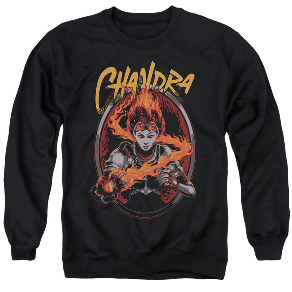 HBRO629-AS-2 Magic The Gathering Chandra Adult Crewneck Sweatshirt, Black - Medium