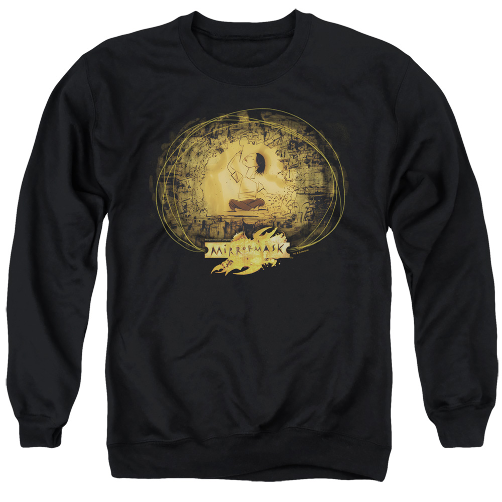 MIR100-AS-2 Mirrormask Sketch Adult Crewneck Sweatshirt, Black - Medium