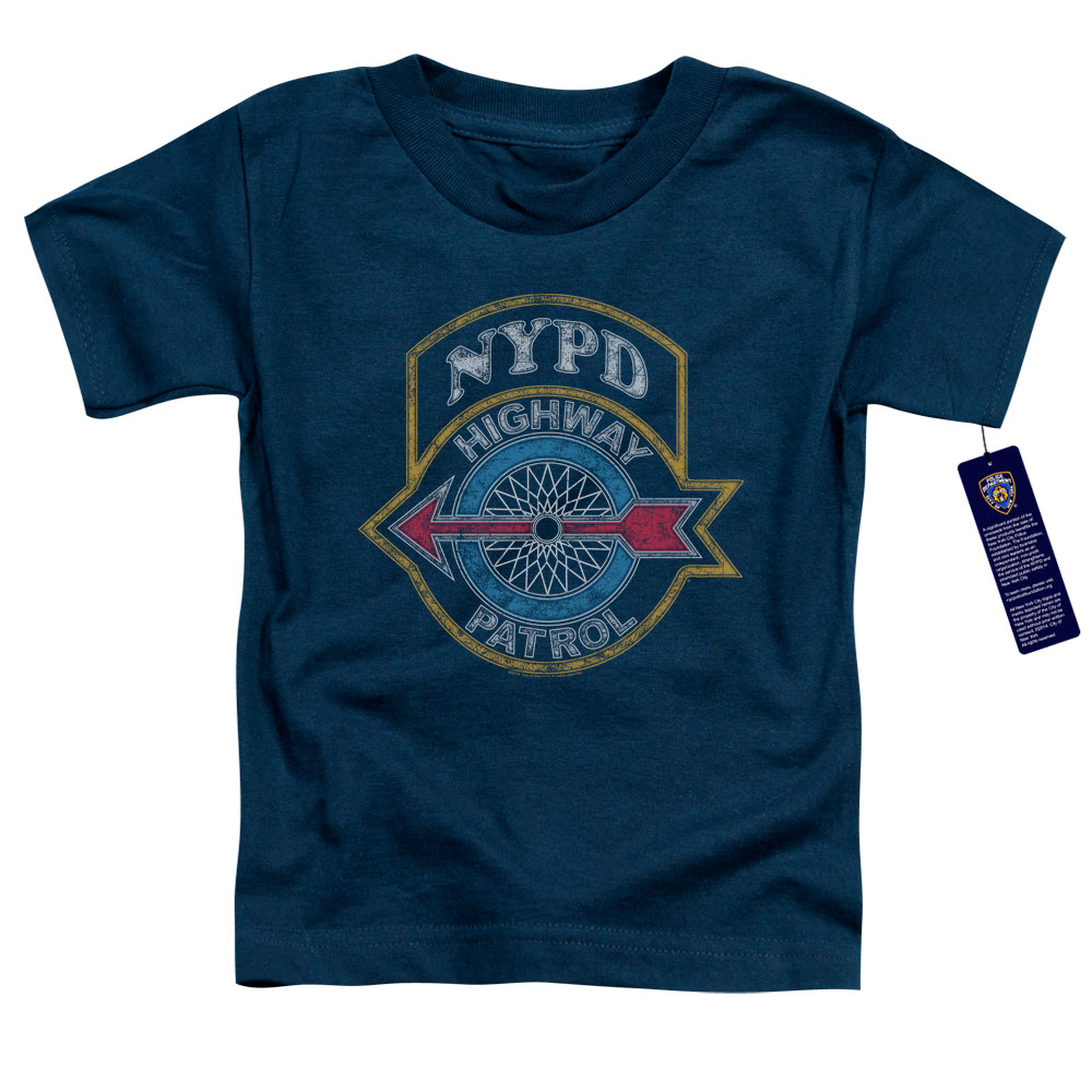 NYC105-TT-1 York City Highway Patrol Toddler Short Sleeve T-Shirt, Navy - Small 2T -  Trevco Sportswear