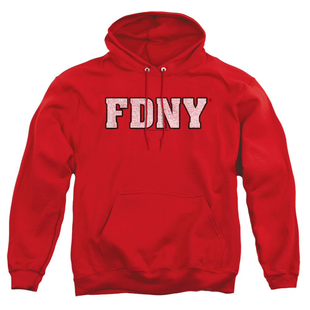 NYC111-AFTH-2 York City FDNY Adult Pullover Hoodie, Red - Medium