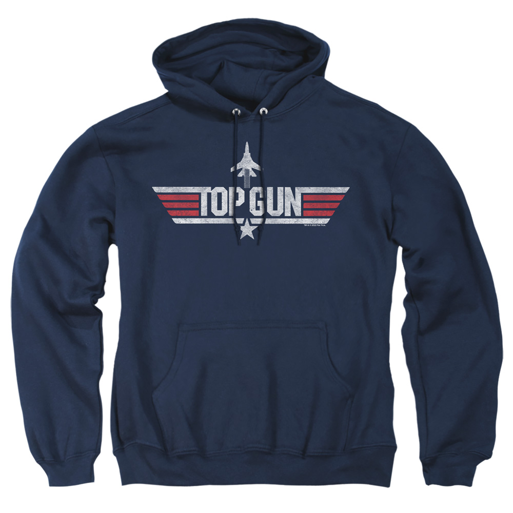 PAR840-AFTH-2 Paramount Top Gun Logo Navy Adult Pullover Hoodie, Navy - Medium
