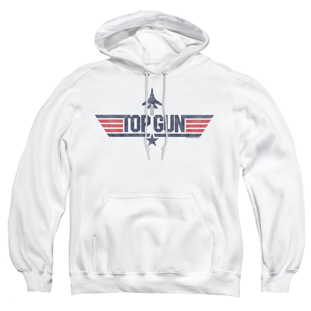 PAR836-AFTH-5 Paramount Top Gun Logo White Adult Pullover Hoodie, White - 2X