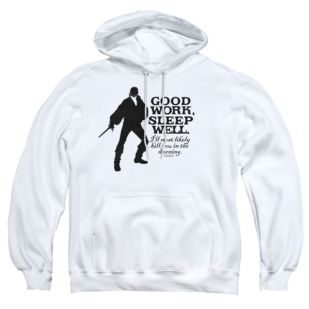 PB117M-AFTH-2 Princess Bride Good Work Adult Pullover Hoodie, White - Medium